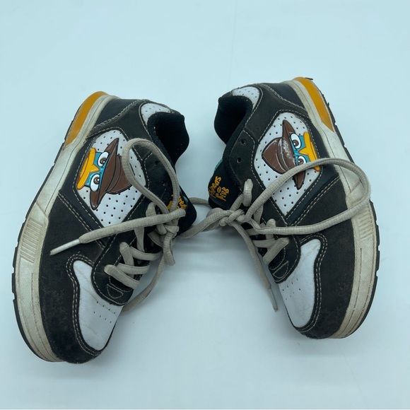 Phineas and Ferb Shoes Toddler Boy 11.5 Black White Lace Up - Picture 3 of 8